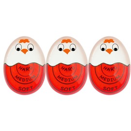 Tuperoymse Egg Timer for Boiling Eggs Soft Hard Boiled Egg Timer Pro That Changes Color When Done & Safe Easy Install Easy to Use (Red-3 Packs)