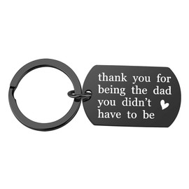 iJuqi Step Dad Gift from Daughter Son - Father's Day Gifts Christmas Birthday Gifts for Stepdad from Kids Thank You for Loving Me AS Your Own Step Father Keychain