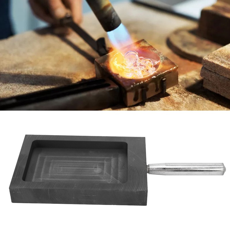Graphite Casting Mold Metal Ingot Mold Crucible with Handle for