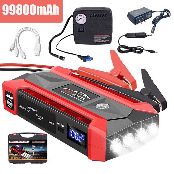 Unbranded 99800mAh Car Jump Starter Booster Jumper Box Power Bank