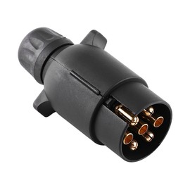 7 pin trailer plug + Electric Trailer Plug N-Type Plastic 7-Pole Wiring Connector Adapter Black 12V 7 Pin