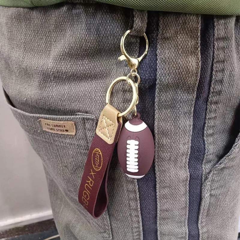 Pouoir Football Keychain Gift (Brown)