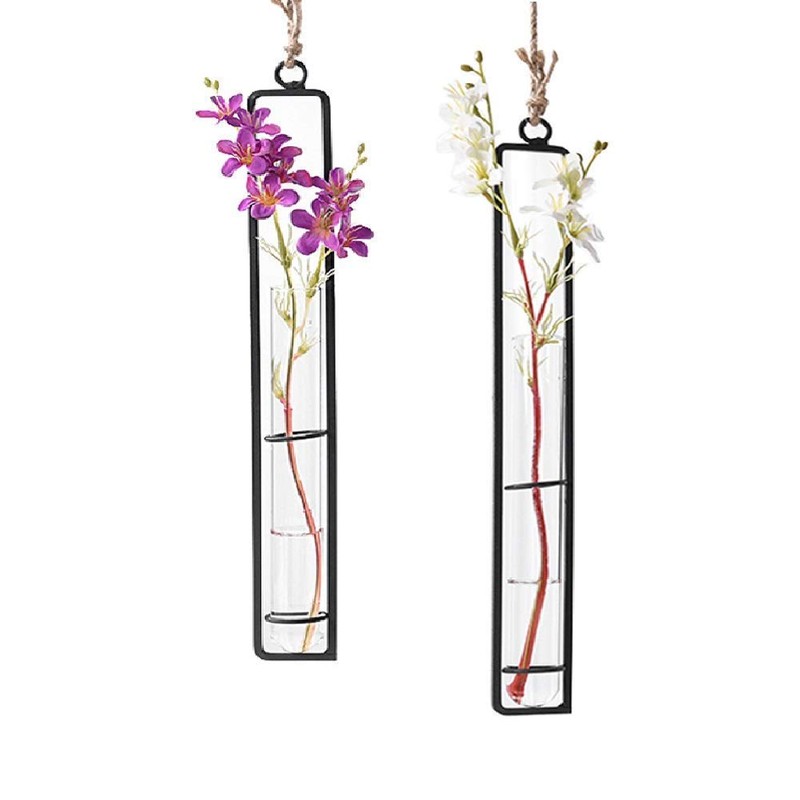 Sziqiqi Hanging Clear Glass Propagation Tube Vase for Cuttings, Hydroponic