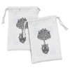 Ambesonne Celtic Fabric Pouch Set of 2, Hand-Drawn Tree of