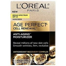 LOreal Paris Age Perfect Cell Renewal Anti-Aging Day Moisturizer SPF 25, Antioxidant Recovery Complex, Smooth Wrinkles, Firmer, Radiant, Younger...   
