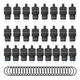 25Pcs Knob Selector Switch Self Locking 3 Speed with Light 16mm Square 12V BEM-LA16-22XD/31-F(Red )