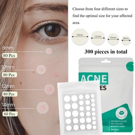 Zemolo 300-Pack Invisible Hydrocolloid Acne Patches with Tea Tree Oil – Waterproof, Breathable, Day & Night Pimple Plasters for Absorption and Healing