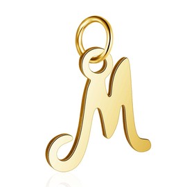 Bungsa® Letter Pendant Gold A - Z Unisex 316L Stainless Steel, Stainless Steel
