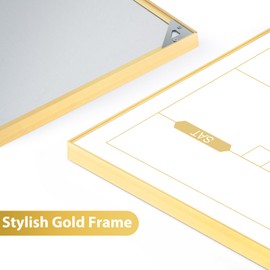 ARCOBIS Monthly Calendar Whiteboard, 36" x 24" Magnetic Dry Erase Calendar with Gold Frame, Wall Planner Board for Home, Office, School