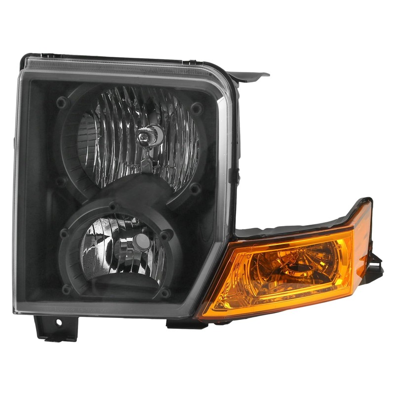 RALZAOTO Headlights Assembly Compatible with Jeep Commander 2006-2010 SUV Black
