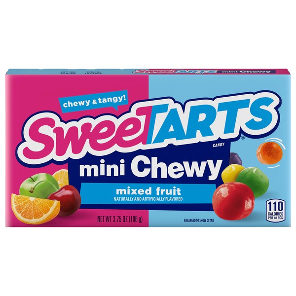 SweeTARTS Mini Chewy Candy, 3.75 ounce Theater Box, Pack of 12