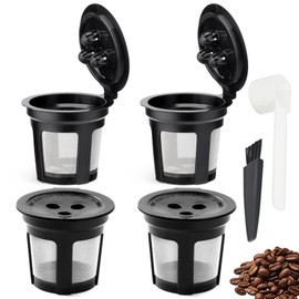 Feilifan Reusable K Cups for Ninja Dual Brew Coffee Makers CFP201, CFP300, CFP301, CFP305, CFP400, CFP451, and CFP307 (4 Pack)