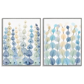 Stupell Industries Seaweeds and Ocean Plants Blue Green Pattern, Design by Albert Koetsier Wall Art, 2pc, Each 16 x 20, Grey Framed