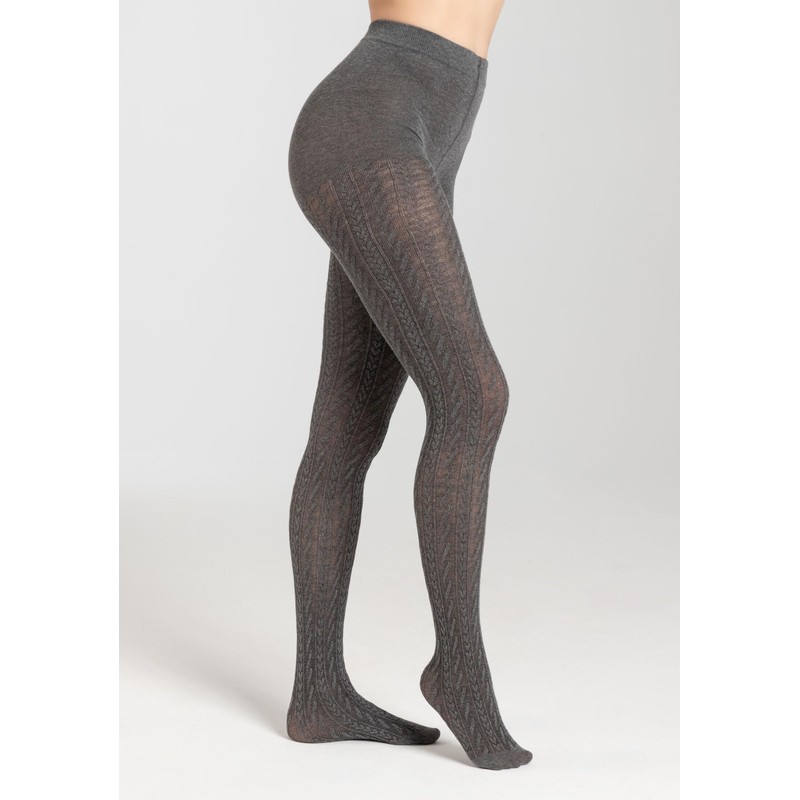 s.Oliver Cable Stitch Women's Tights Pack of 1, Dark grey