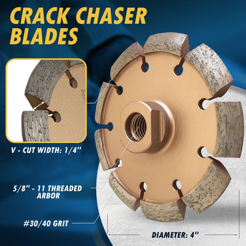 4" Crack Chaser Blade for Cured Concrete, Asphalt Repair or