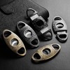 CIGARLOONG Cigar Cutter Bronze Engraved Double Stainless Steel Blade Cigar