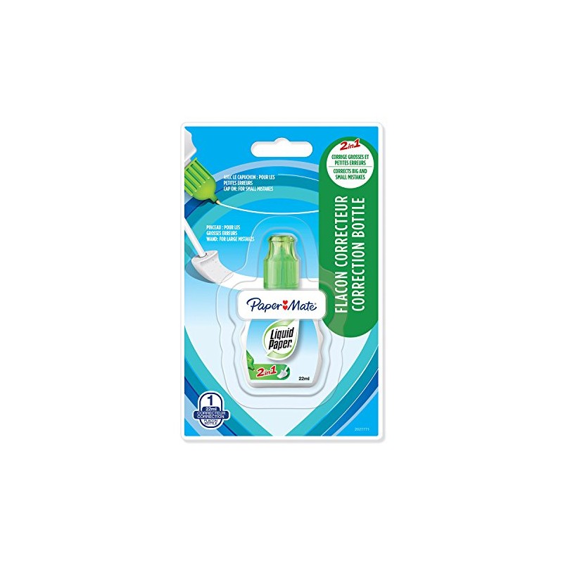 Paper Mate Liquid Paper 2 in 1 Correction Liquid, 22