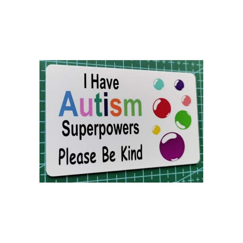 I Have Autism Bubbles I. D. Card Fits In Any
