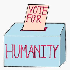 Vote for Humanity Sticker Bumper Sticker Vinyl Decal 5"