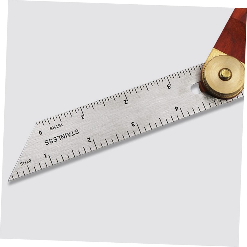Operitacx Inch T-bevel Angle Finder Movable Square Ruler Red Wooden