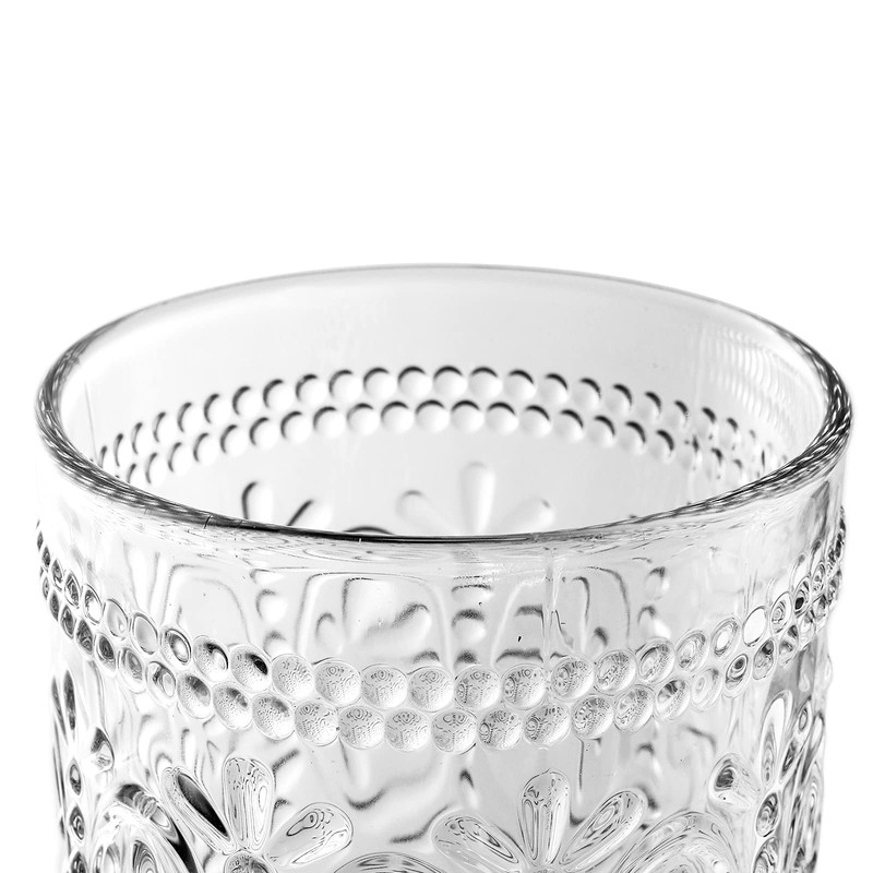Bekith 6 Pack Drinking Glasses, 9.5 oz Romantic Water Glasses