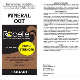 Robelle 1-Quart Concentrated Mineral Out, Pool Metal Remover, Stain Remover, Made in USA