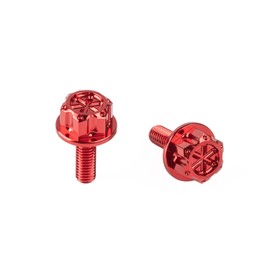 HI-LINE Cross Cub CC110 Side Cover Bolts, M6 Bolts, Set of 2, Various Parts, Mounting, Screws, Aluminum, Design Bolts, Custom Honda Modification Accessories, Convenient Parts, Custom Aluminum (Red)