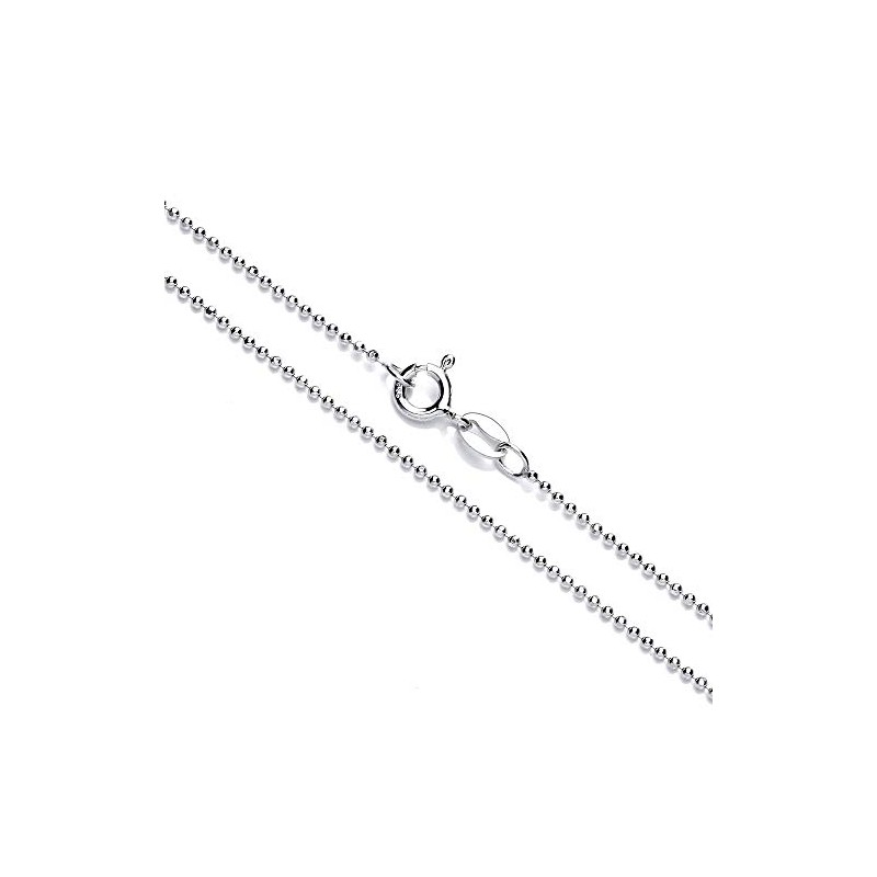 SA Chains 1mm Sterling Silver 925 Italian Diamond Cut Ball