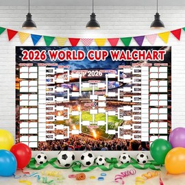 SHRAPHY Fifa - Fondo de calendario de la Copa Mundial, carteles de fútbol 2026, decoraciones de fiesta de fútbol, banderas para decoración de pared, seguidor Copa Del Mundo Mundial de 5 x 3 pies