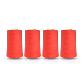Realm Overlocking Sewing Machine Polyester Thread x Four 5000 Yards Cones White Black Natural Navy Red Grey (High Vis Orange)