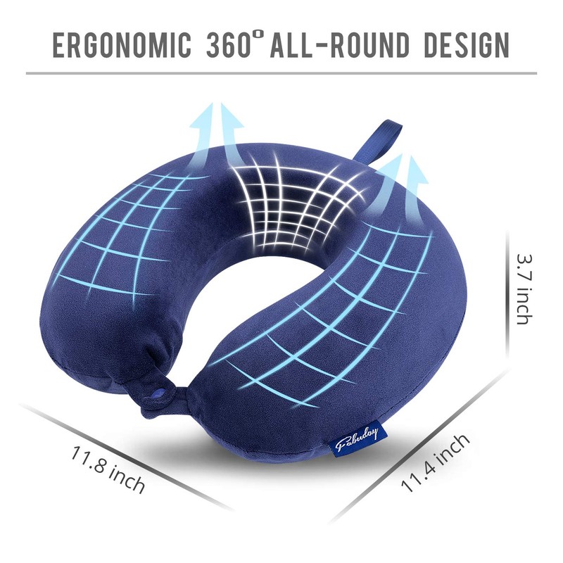 Fabuday Travel Pillow Memory Foam - Head Neck Support Airplane