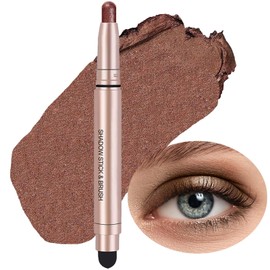SAUBZEAN Brown Eyeshadow Stick Makeup, Highlighter Cream Eye Shadow Pencil, Waterproof Hypoallergenic Long Lasting Matte Crayon, Glitter Primer Palette Shimmer Eyeliner Pen