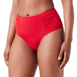Dagi Women's Red Knitted High Waist Briefs Bikini Bottoms, red