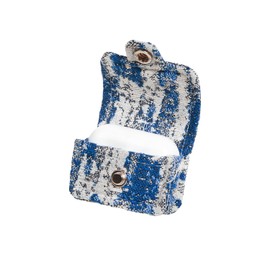 HPOD Compatible AirPods Pro case cover, Fashionable and Trendy Denim Padded Quilted Headphone Bag with a 38cm Long Metal Chain, Compatible with AirPods Pro and AirPods 3 case cover