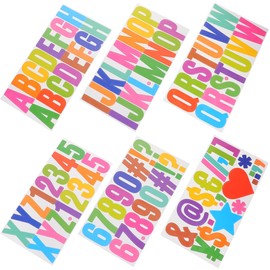 Tofficu 6 Hojas letras pegatinas alfabeto pegar letras para tela etiquetas de pegatinas letras adhesivas para manualidades aula etiqueta engomada de los números Pegatizas de basura Papel