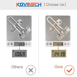 KOVOSCH Swing Bar Lock Satin Nickel, Heavy Duty Door Lock Security, Sturdy Swing Bar Door Guard for Front Doors, Zinc Alloy