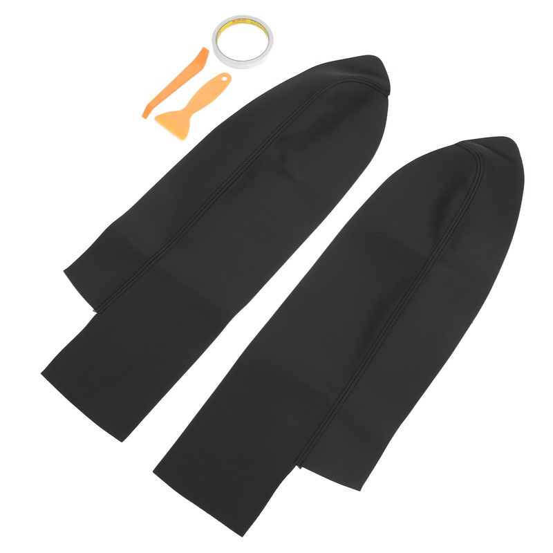 1 Pair Front Door Panel Armrest Cover Microfiber Leather Car
