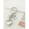 OTETTS Silver Y2K Heart Star Keychain Cute Bownot Bag Charms
