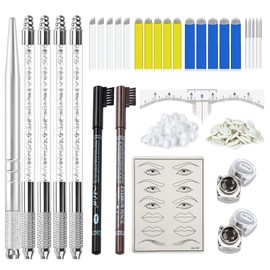 MOKOHOA Microblading Kit, Microblading Supplies with 5pcs Microblading Handles eyebrow microblading kit Eyebrow Mapping Kit for Permanent Makeup Supplies