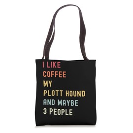 Funny Plott Hound Retro Dog And Coffee Lover Tote Bag