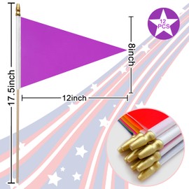 LoveVC 12 Purple Pennant Flags, 8x12 Inch, Solid Color, DIY Graffiti Flags, Party Decorations for Independence Day, Kids Birthday, Carnival