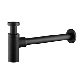 HomeStock Elegant Escape Round Bottle Trap for Bathroom Sink Decorative Brass Round Bottle Trap, Bathroom Basin Sink Waste Drain, Matte Black Finish