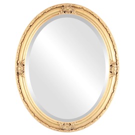 OVALCREST Oval Beveled Wall Mirror for Home Decor - Jefferson Style - Antique Gold Leaf - 24x30 Outside Dimensions