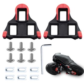 Glamifyr SPD sl Cleats for Cycling Shoes, SPD Cleats Shimano SPD Cleat Bicycle Shoe Plates Compatible with Shimano SPD SL Cleats, Durable, Non-Slip, Shoe Cleats and Road Bike Clips (Red)