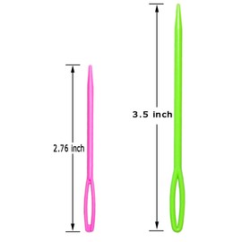 Hekisn Large-Eye Plastic Sewing Needles, 20 Pieces Colorful Safety Lacing Needles, 2 Different Sizes Yarn Sewing Needle, Learning Needles for DIY Sewing Handmade Crafts，3.5 &2.76 inch (20 Pieces)