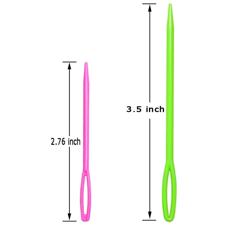 Hekisn Large-Eye Plastic Sewing Needles, 20 Pieces Colorful Safety Lacing
