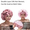 Silk Bonnet for Women Sleeping Hair RUIFUNETEK Double Layer Satin