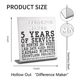 5th Work Anniversary Decor Gifts for Women, Men, Thank You Appreciation 5 Year Work Anniversary Plaque Gifts for Employee, Him, Her, Happy 5th Work Anniversary Decorative Signs bke53