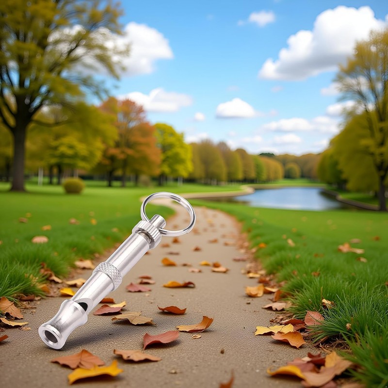 Myuiao Silver Adjustable Ultrasonic Dog Whistle,Portable Whistle Pet Whistle Supersonic