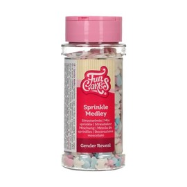 FunCakes Sprinkle Medley Gender Reveal: Decorazioni di Zucchero, Sapore Delizioso, Ottime per Decorare Torte, Cupcake e Biscotti, Sprinkle Mix. 65 g.